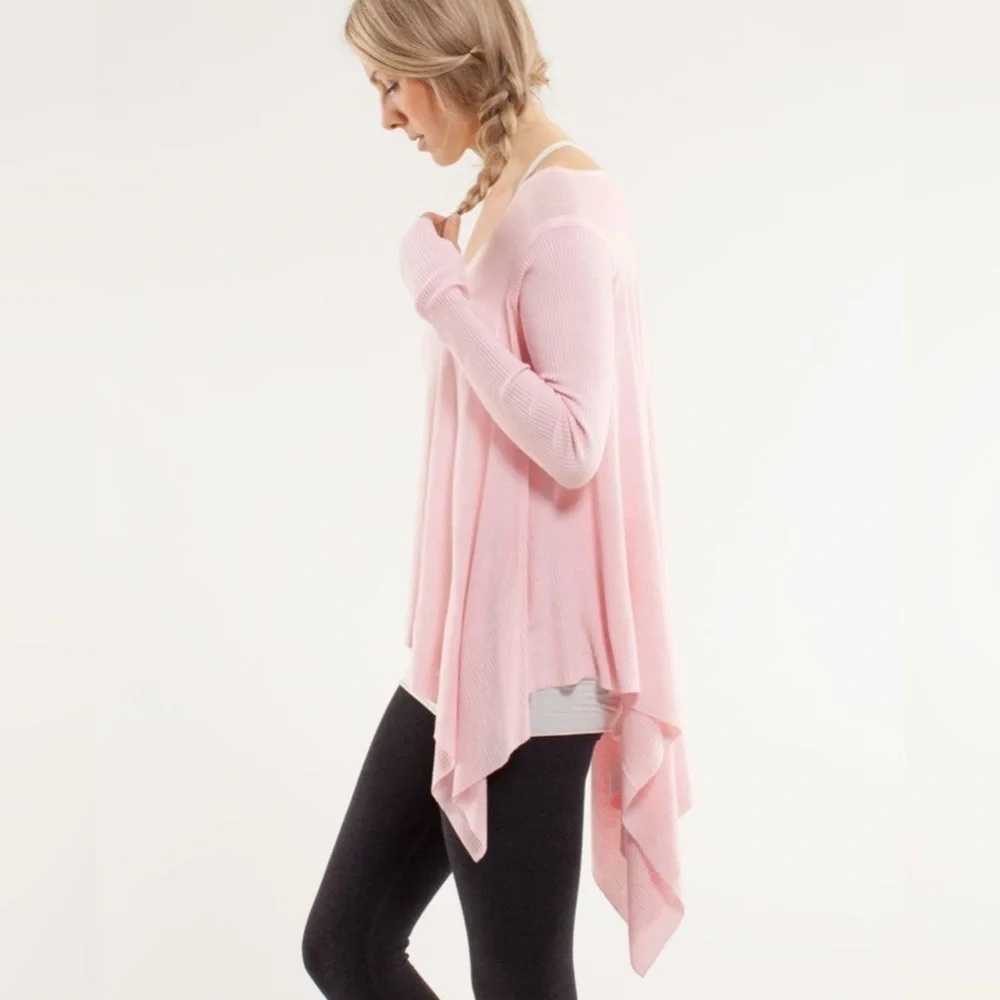 Lululemon Enlightened Pullover Sweater Heathered Blush Quartz Pink
